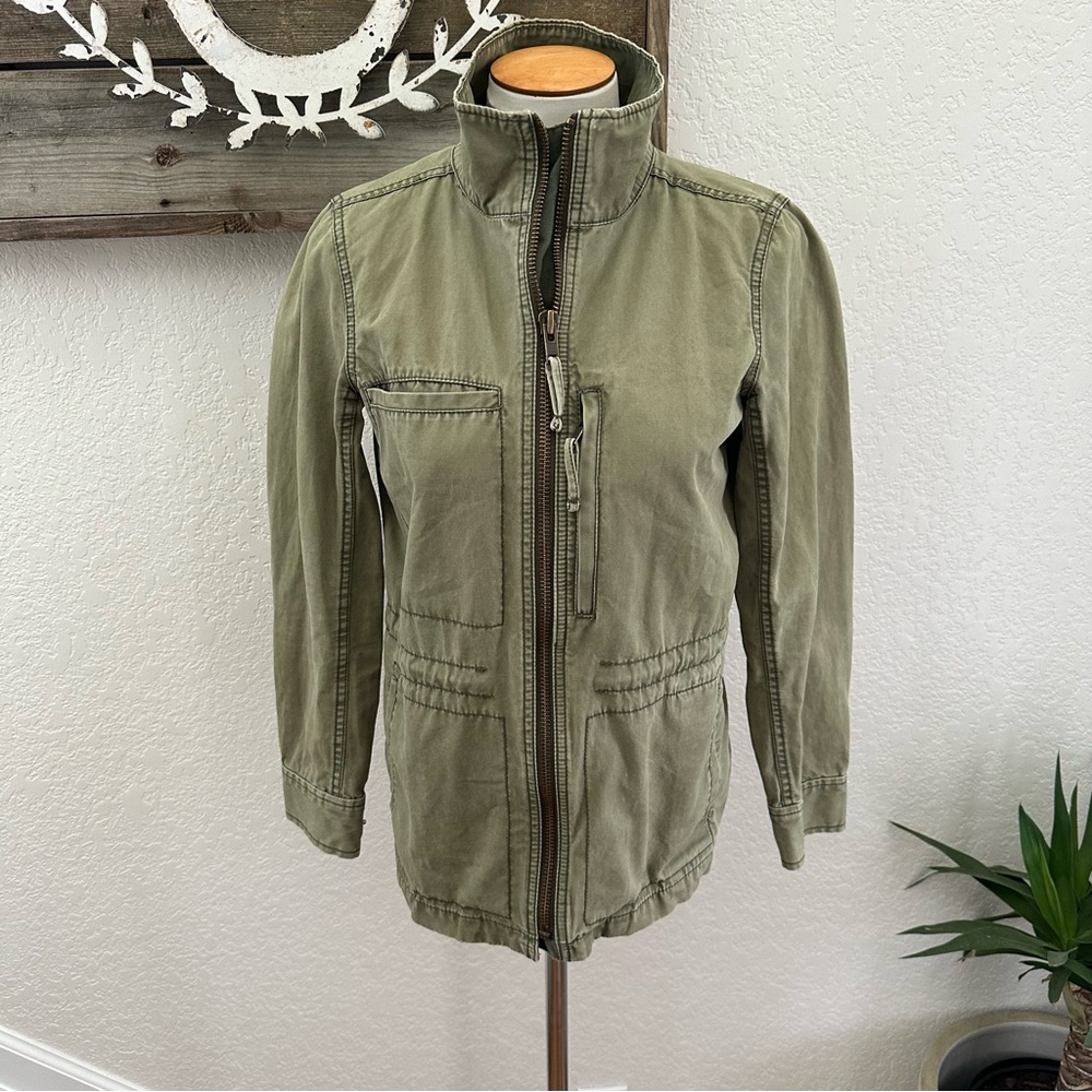 Madewell green cotton utility military safari‎ jacket ladies size Small